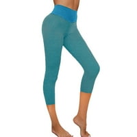 Clearsance Solid Boja obrezane hlače Žene Stretch Yoga Tajice Fitness Trčanje Teretana Sportski džepovi