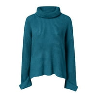 Trendy Turtleneck Prevelizirani džemperi za žene Batwing LOGHLE SLOW FIT RIDBED PLTIT PULOVER SLOUCHY