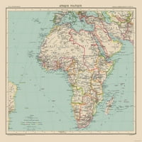 Afrika Politička - Schrader - 23. 29. - Matte platno