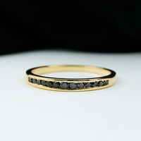 Prirodni crni dijamantski prsten za muškarce - 0. CT - AAA kvalitet, 14k žuto zlato, SAD 10,50