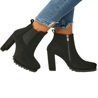 Zodanni Žene Chelkleot Chunky Heel Chelsea Boots Side Zip čizme Dame zimske cipele Ženske modne casual
