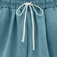 EFSTEB pune boje Plus kratke hlače za žene Ljetni modni casual nacrtajući elastični struk pamuk posteljina