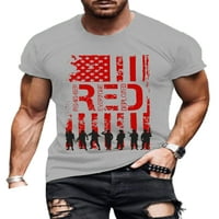 Sanviglor Men T majice Majica kratkih rukava Američka zastava Ispiši ljetne vrhove Casual Basic Tee