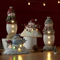 Snown Snjegović LED svjetlosni ukrasi Slatka smola Snjegović ukrasi pokloni za zimski rođendan Božić