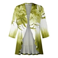 Kimonos Cardigan za ženske plus veličine casual savećih rukava Ispiši labavu košulju vrhova Cardigan