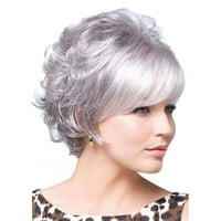 Ženska perika Wig Silver Modne perike za kosu Val sintetički kosu