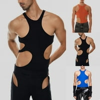 Muškarci Knit bez rukava mišića za fitnes prsluk za rezervoar Slim Fit Party Clubweard majice