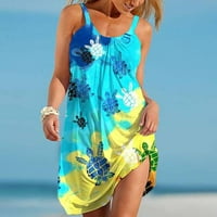 Lastsoseće ljetne haljine za žene na plaži Ležerstva za kurturmu gradijent gradijent scoop rezervoar