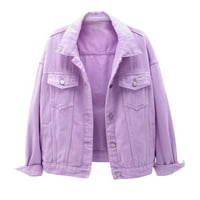 BDFZL Ženske ležerne vrhove žene Proljeće i topla čvrsta jakna s dugim rukavima Ourterwer Purple L