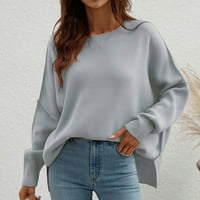 Loopsun džemperi za žene prevelizirani džemperi za žene modni džemper kaput gornji okrugli ovratnik