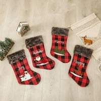Ruanlalo Božićna čarapa, prijenosna kesa CANDY Exquisite netkana tkanina Veliki kapacitet viseći božićne