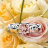 Twisted Boho & Hipie 1. Carat Round Cut Morgatite i dijamantski moissan zaručni prsten za vjenčani prsten