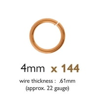 Beadsmith Open Jump prstenovi -, bakrena, debljina žice od 22 mjerenja, - nalazi za izradu privjesa,