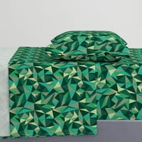 pamučni listovi, kalifornijski kralj set - smaragdni origami zeleni geometrijski oblici Sažetak