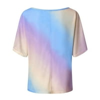 SunhillsGrace majice za žene plus veličine kratkih rukava jedno rame Bohotie-dye Butterfly cvjetna majica
