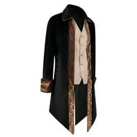Muški parni teretni srednjovjekovni tuxedo gotički tiskani rep kaput s dugim rukavima, luksuzni kostim