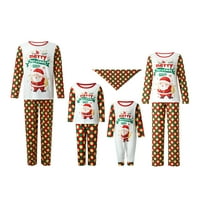 Porodica Pajamas Božićni PJS Podešavanje set Santa Claus Dot Print Sleep Wears Hlače Xmas Jammies Holidami