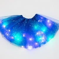 Line suknja sa džepovima Duljina koljena LED svjetla Sloj zvijezda MESH ručke suknje Ballerina Skirts