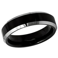 Muški ženski volfram vjenčani zaručni prsten za angažman crne IP pozlaćene središte visoke polirane čelične boje