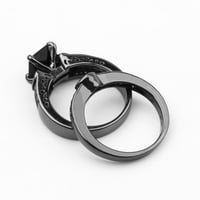 Mnjin Hollow Diamond Ring Creative Black Dame Love Prstene Crne 9