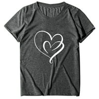 Ženske ljetne majice s kratkim rukavima Sweet Heart ispisani vrhovi Redovna fit casual crewneck tee dukseri