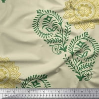 Soimoi pamučna poplin tkanina Paisley, lišće i cvjetna mandala blok otisnuta plovska tkanina od dvorišta