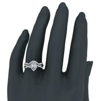 Vjenčani prsten za žene 14K Rose Gold Pear Cut Criss Cross Halo Diamond Ring