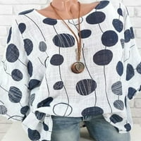 Košulja za žene Ležerne prilike Polka Dot Print okrugli vrat Bluza s dugim rukavima s dugim rukavima