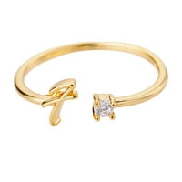 Prsten za žene Personalizirani nakit nakita Personalizirani početni slovo otvoreno s dijamantnim rivestonskim