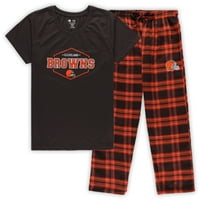 Ženski pojmovi Sport Brown Orange Cleveland Browns Plus Veličina značke majica i hlače