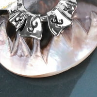 Prava biserna majka sa prirodnim crnim školjkom srebrne dizajnerski dizajn Privjesak nakit 101-ns