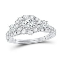 Jewels 14kt Dvo-tonski zlatni ženski okrugli dijamant Bridalni vjenčani zaručni prsten za angažman set 2. CTTW