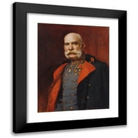 Leopold Horovitz Crni moderni uokvireni muzej umjetnički print pod nazivom - Kaiser Franz Joseph I