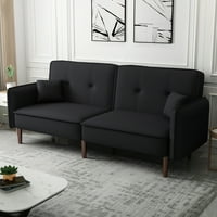 75 l Futon kauč na razvlačenje, kauč za spavanje sa jastucima i bočnim džepom, modernim kaučem na kauču