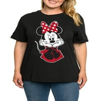 Minnie Mouse majica sjedeće crne disney ženske plus veličine grafičkog tima