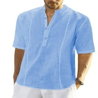 MubIneo Muška košulja, majica kratkih rukava sa dugmetu za ovratnik zatvarači čvrste ljetne vrhove za