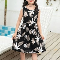 Toddler Teen Girl Kawaii haljina Havajske haljine Trendy pamučna haljina Crewneck haljina bez rukava