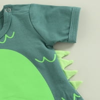 Calsunbaby novorođene dječake odijelo kratki rukav Dinosaur uzorak O-izrez Bodičari Elastični tasteri