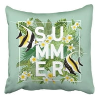 Tropsko cvijeće Egzotična riba ljetni dizajn u modnom grafičkom jastuku