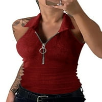 MyLookk Ženski bez rukava bez rukava revolk rezervoara za vrat Tors Cami T majica bluza