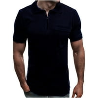 Muška polo košulja Slim Fit s kratkim rukavima pamučna košulja za golf patentni paketni paketni performanse