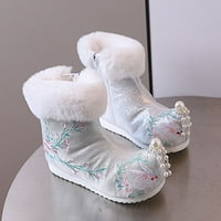 B91XZ dječje čizme za gležnjeve tople pamučne čizme vezene čizme čizme nacionalnog stila princeze pamučne