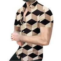 Daqian muns polo majice za čišćenje muškaraca geometrija kratki rukav stand-up košulja na plaži košulju