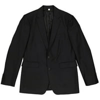 Burberry Crna vuna Flannel Classic Fit Prilagođena jakna, veličina marke