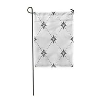 Elegantni geometrijski cvjetni uzorak siva bijela jednostavna klasična vrtna zastava ukrasna zastava kuće baner
