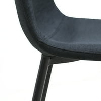 Eames stil tkanine Ručine bočne stolice sa metalnim nogama i podstavljenim sjedištem i leđima