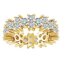 Okrugli oblik bijelog prirodnog dijamantske modne vječnosti vjenčani prsten za vjenčanje u 14K čvrstog