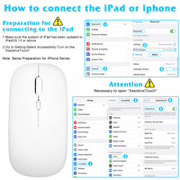 2.4GHz i Bluetooth punjivi miš za Fire HD Bluetooth bežični miš za laptop MAC iPad Pro Computer tablet