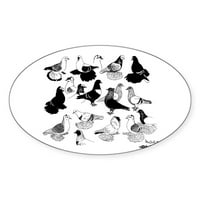 Cafepress - saksonski ubojni golubovi ovalna naljepnica - naljepnica