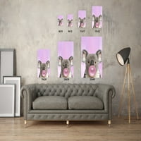 Neugodni stilovi slatka koala s ružičastim mjehurićima guma zidna umjetnost mjehurić guma poster ukras
